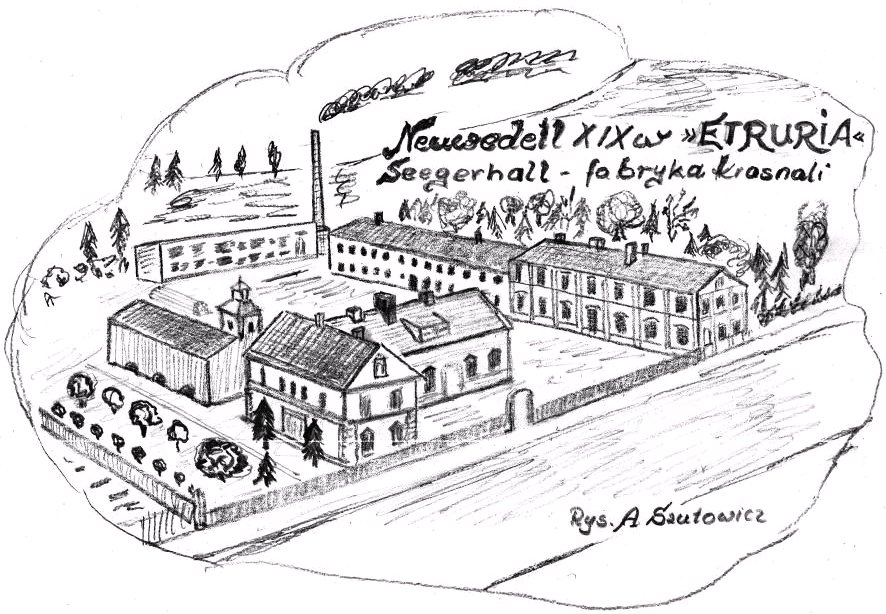 Widok na fabrykę. Druga połowa XIX w. Rys. A.Szutowicz