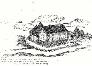 Zamek Wedl&oacute;w w Drawnie ok. XIV w. Wersja I Autor: mjr Andrzej Szutowicz Wyk.: Elżbieta Bacztub